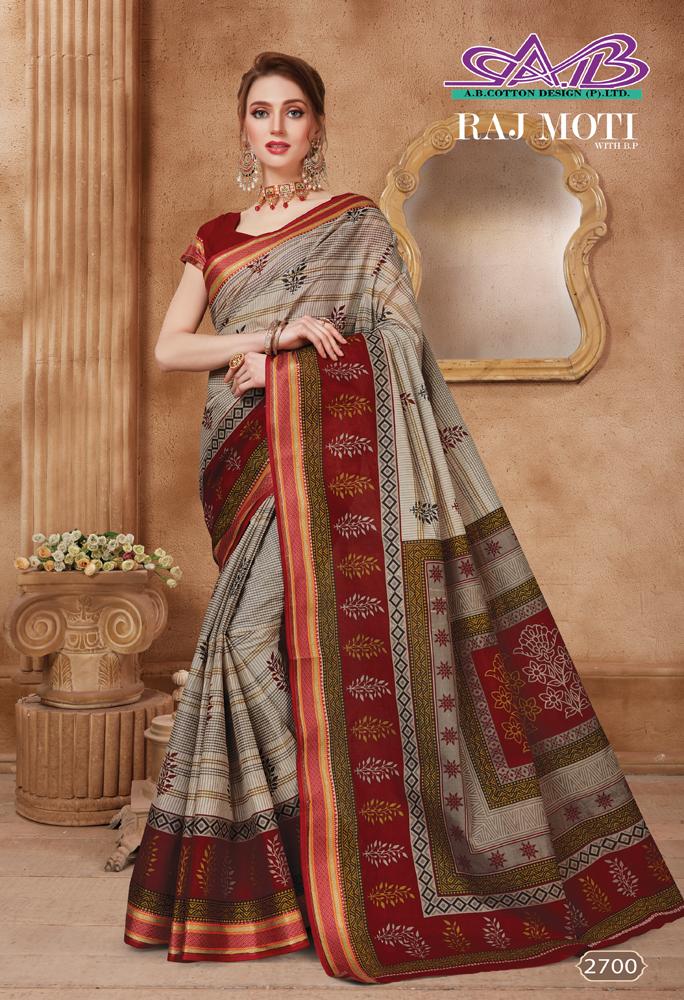 AB Rajmoti Pure Cotton Printed Saree Collection